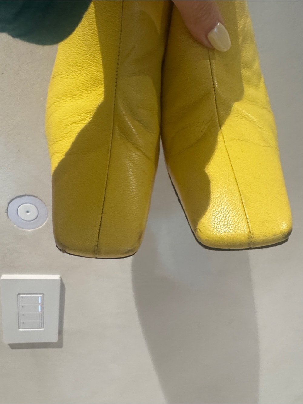 Simon Miller Yellow Leather Square-Toe Mule Heels - Picture 10 of 11